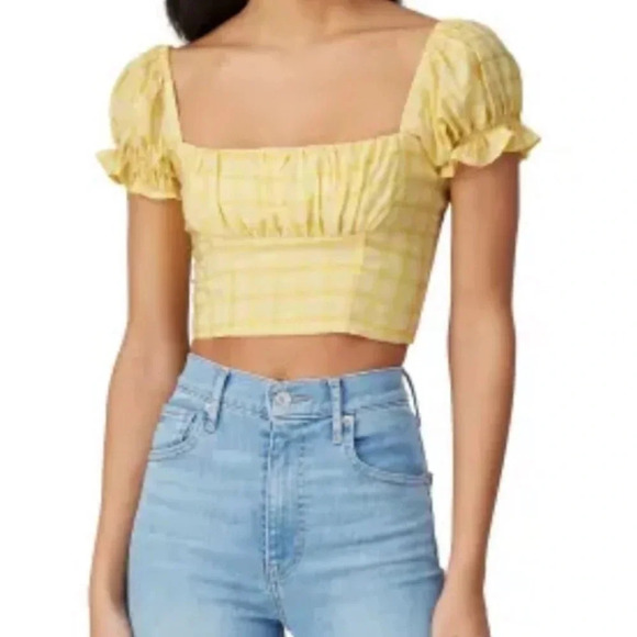 Revolve Capulet Yellow Keyla Crop Top NWT Size L - Picture 1 of 9
